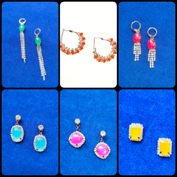 6 Multi Colour Combo Earrings